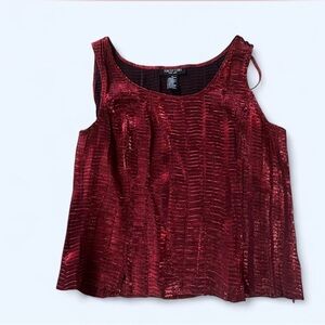 Perceptions Burgundy Sleeveless Tank Top